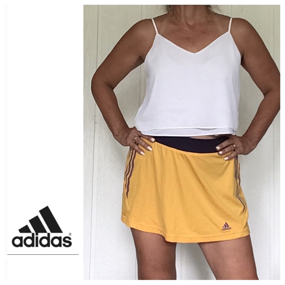 ADIDAS RESPONSE YELLOW PURPLE TENNIS SKORT MEDIUM